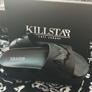 KILLSTAR Black Platform Slide Sandals